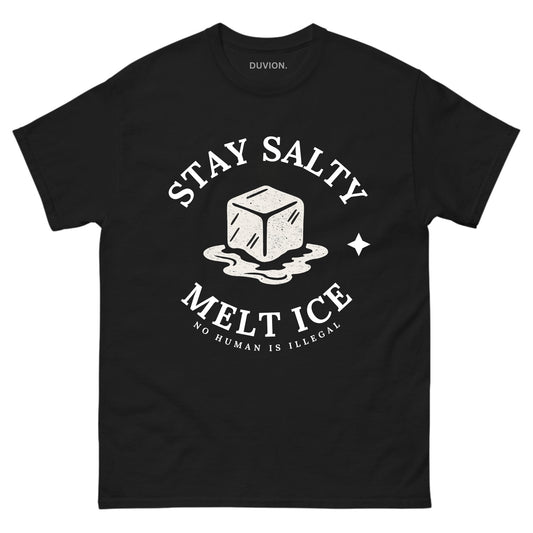 Stay Salty Melt ICE, No human is illegal